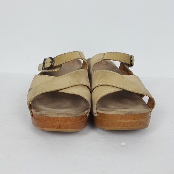 Dansko US 10 EU 40  Beige Leather Clogs Strappy - Picture 5 of 7